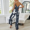 thumbnail image 3 of Women Tie Dye Wide Leg Jumpsuit Sleeveless V Back Casual Loose Summer Outfit, 3 of 5