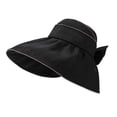 thumbnail image 3 of Bxsruta Women's Wide Brim Floppy Sun Hat with Back Bow Adjustable Lightweight Breathable Crochet Bucket Hat for Travel Beach Vacation, 3 of 6