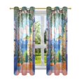 thumbnail image 7 of Yayeee Window Curtains Light Filtering 63"x42" Grommet Panel Pair Home Living Room Decor, Blue Window, 7 of 7