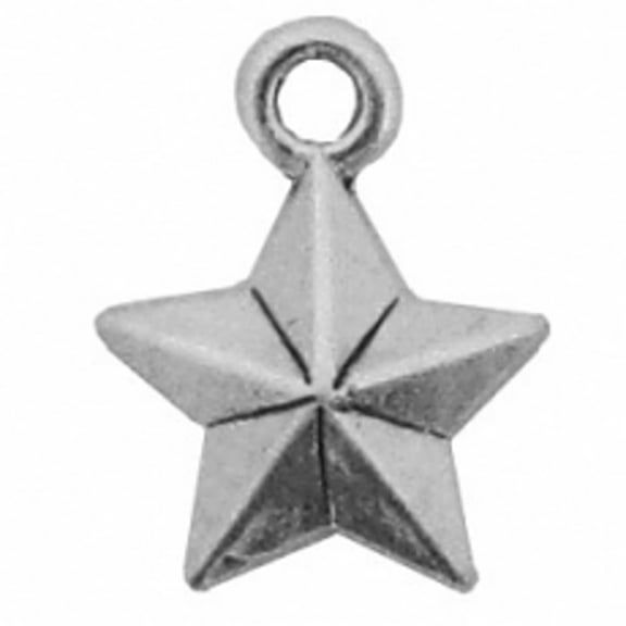 Sterling Silver 16" .8mm Box Chain Mini Five Pointed Star Pendant Necklace