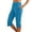 Sky Blue, variant on NinXxx Women's Elastic Waist Pure Color Blend Cropped Trousers Everyday Sky Blue S