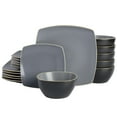 thumbnail image 2 of Gibson Soho Lounge Matte Square 18 Piece Stoneware Dinnerware Set - Grey, 2 of 3