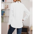 thumbnail image 4 of Blusa de mujer con cuello en V, camisa elegante de manga larga, blusa informal de trabajo, 4 of 5