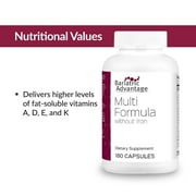 Bariatric Advantage Multi Formula Without Iron, High Potency Daily Multivitamin for Bariatric Surgery Patients with 22 Essential Vitamins and Nutrients - 180 Capsules