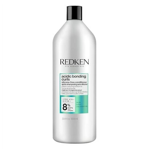 Redken Acidic Bonding Curls Silicone-Free Conditioner | For Coily and Curly Hair | Build Bonds and Repair Curl Strength | With Curl-Bond Technology & Coconut Oil | Liter