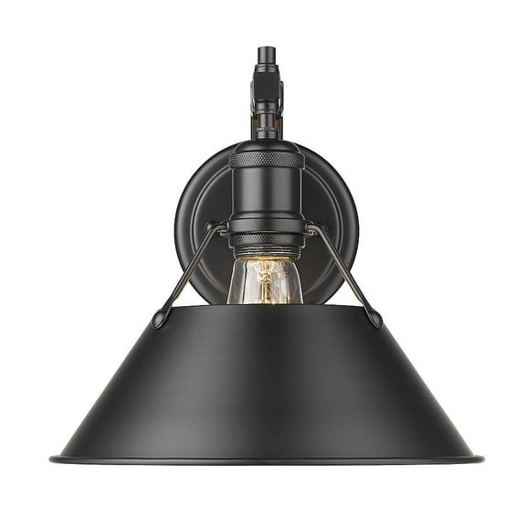 1 Light Cone Wall Sconce with Metal Shade-9.63 inches H By 10 inches W-Matte Black Finish-Matte Black Shade Color Bailey Street Home 170-Bel-4476314