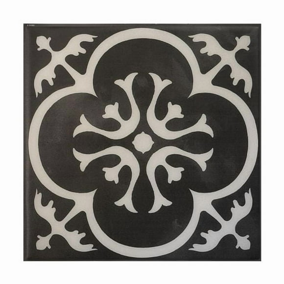 Smart Tiles Peel and Stick Backsplash, 5 Adhesive Tiles, Vintage Mono Black, 7.75"x7.75"