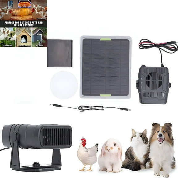 HIBIBUD Solar Powered Pet House Heater, Warm Air Circulation System for Chicken Coops and Dog Houses, Portable Drying and Heating Equipment