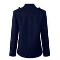 thumbnail image 4 of Herrnalise Womens Double Breasted Tweed Blazers Casual Long Sleeve Open Front Blazer Jackets Work Suits Navy,XXXL, 4 of 8