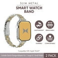 thumbnail image 4 of XTREME Trendy Metal Smart Watch Band 2-Pack Compatible with Apple Watch, Universal Fit with Quick Change Adapters, Lightweight Stainless Steel Replacement Straps – Gold & Silver, 4 of 10