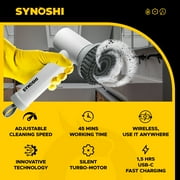 SYNOSHI® Electric Scrubber with 3 Replaceable Brush Heads, Cordless Waterproof Spin Power Cleaner