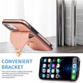 thumbnail image 6 of Crossbody Wallet Women Case for iPhone 11,[RFID Blocking] Credit Card Holder with Should Strap,Premium PU Leather Purse Metal Buckle Folio Flip Cover For iPhone 11, Rosegold, 6 of 8