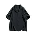 thumbnail image 3 of QIUOMBBP Short Sleeve Dress Shirts for Men Solid Button Down Tees with Pocket Relaxed Fit Casual Summer Outdoor Hiking Tshirts Black XL, 3 of 7