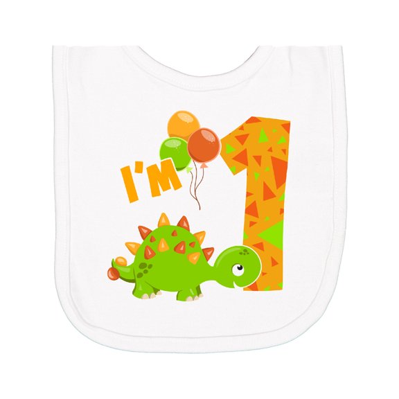 Inktastic Happy Dinosaur First Birthday-green Newborn Bib