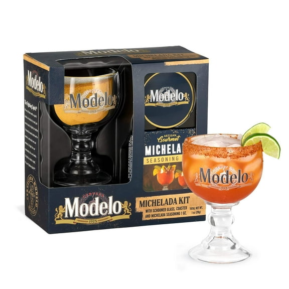 Modelo Beer Michelada Gift Set with Schooner Glass