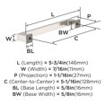thumbnail image 4 of Amerock Bridgeport 5-1/16 inch (128mm) Center-to-Center Satin Nickel Cabinet Pull - 10 Pack, 4 of 5