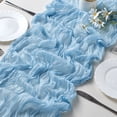 thumbnail image 2 of Dololoo 2 Pack 13 FT Baby Blue Cheesecloth Table Runner, Gauze Fabric for Wedding Reception Bridal Shower, Boho Rustic Table Decoration Arbor Decor, 2 of 8