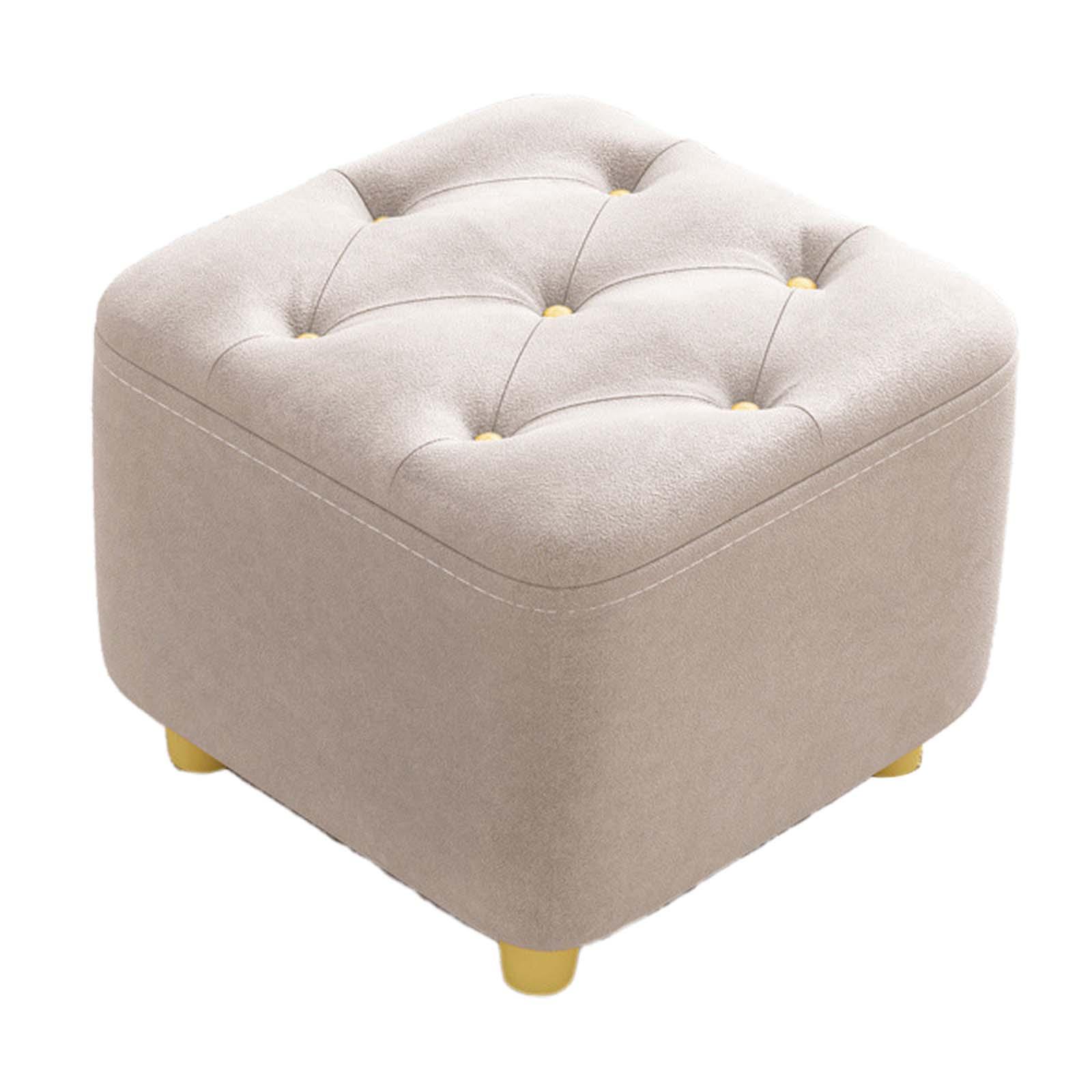 Square Footstool Foot Stool Comfortable Stepstool Creative Ottoman Stool Footrest for Living Room Dressing Room Bedroom Couch beige - image 3 of 8