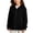 Black, variant on 5-16T Trendy Jacket for Girls Thin Knit Full Zip Loose Fit Sweater Hoodie Casual Daily Solid Casual School Outerwear