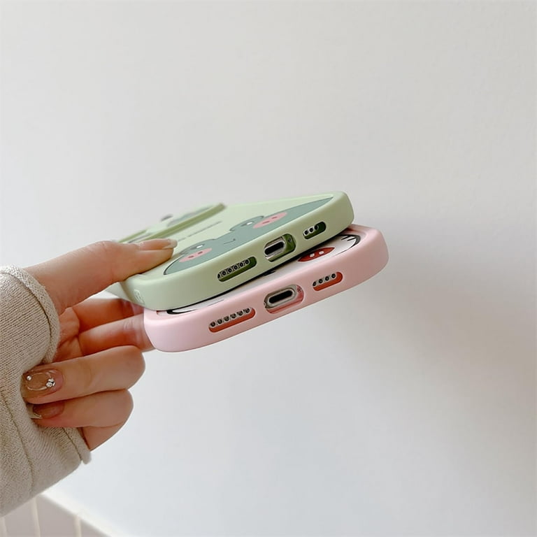 Slide Camera Cover Animal Ears Cat Bear Frog Phone Case Compatible