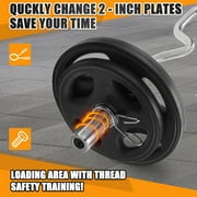 FIXTECH 47 Olympic EZ Curl Barbell Bar for Strength Training, Alloy Steel, Center knurl, Suitable for 2 inch Weight Plates, Silver