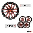 thumbnail image 3 of OMAC - Black with Red Hub Caps 14 Inch Set of 4, Tapas para Rines 14, Premium Wheel Covers 14 Inch, R14 Rim Cover Set, Snap On Durable Car Replacement Exterior Accessories, 3 of 6