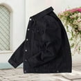 thumbnail image 2 of Rggeeun Denim Jackets For Men Spring Fall Outdoor Casual Solid Color Denim Jacket Coat Outwear Streetwear, 2 of 2