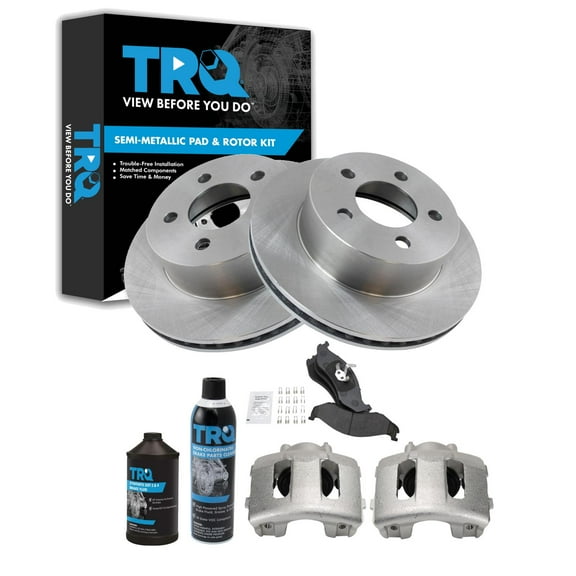 TRQ Front Brake Pad & Rotor Kit BKA45059 Fits Select 1999-2001 Jeep Cherokee , 1997-2006 Jeep Wrangler