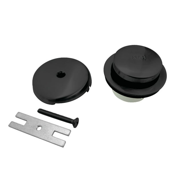 Kingston Brass DTT5302A0 Easy Touch ToeTap Tub Drain Kit, Matte Black