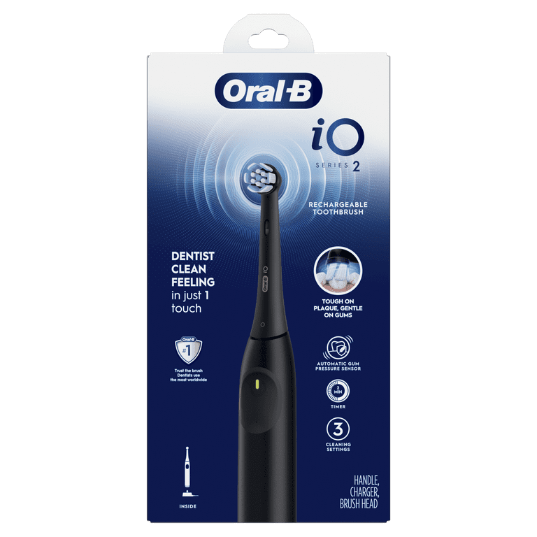 Oral-B iO Series 2 Rechargeable Electric Toothbrush, Night Black with 1 Gentle Care Brush Head for Adults and Children 3+ Oral-B iO Series 2 Rechargeable Electric Toothbrush, Night Black with 1 Gentle Care Brush Head for Adults and Children 3+