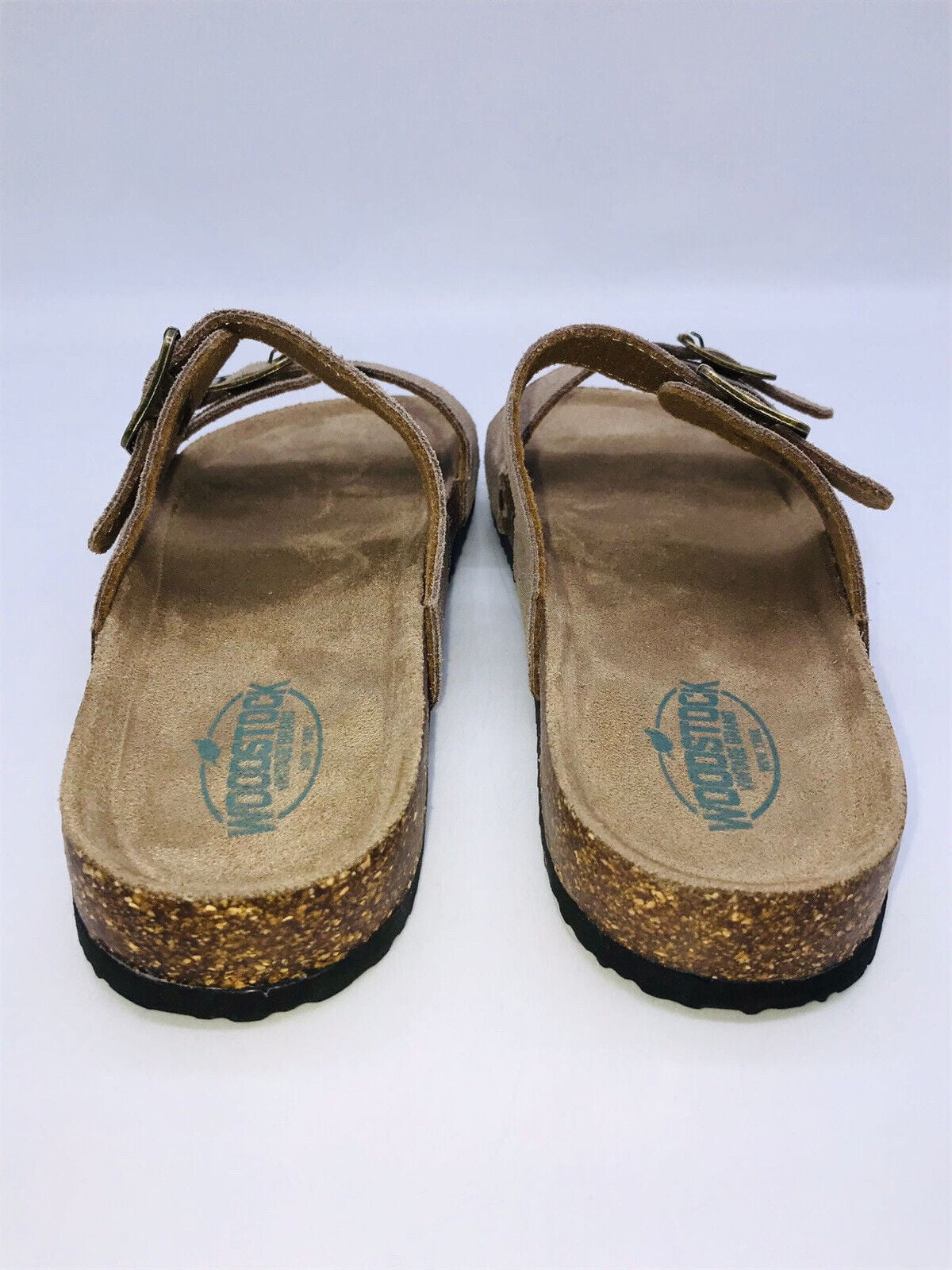 Woodstock Vintage Brand New York Women Leslie Double Strap Slide Sandal Tan 7M