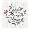 thumbnail image 3 of Ambesonne Saying Shower Curtain, Romantic Hearts Slogan, 69"Wx84"L, Charcoal Grey and Coral, 3 of 5