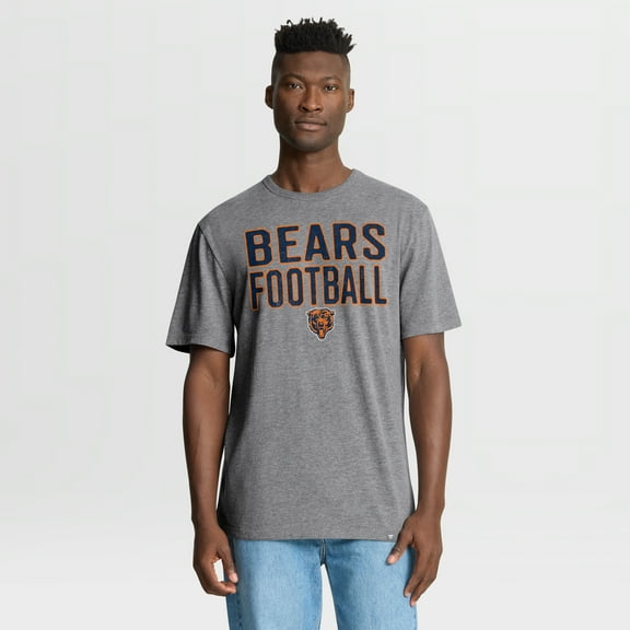Men's Fanatics Heather Gray Chicago Bears First Down Tribute Tri-Blend T-Shirt