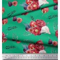 thumbnail image 3 of Soimoi Green Cotton Cambric Fabric Fig,Pomegranate & Floral Decor Fabric Printed BTY 56 Inch Wide, 3 of 3