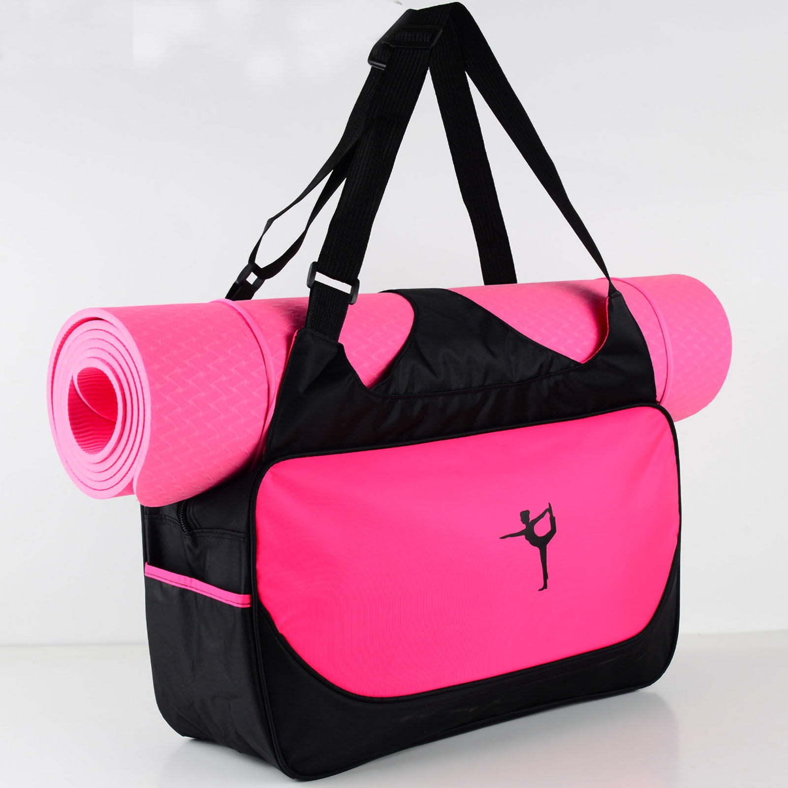 Yoga Gym Bag Yoga Bag Yoga Mat Bag Gym Bag Yoga Gym Bag Polyester Nylon  Rose Red Sports Gym Bags With Shoe Compartment For Women