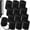 Black, variant on LL 12 Pcs Jumbo Foam Sponge Hair Rollers 1.89 Inch Soft Sleeping Curlers Flexible Large Foam Rollers and Rat Tail Comb for Hair Styling(Blue)