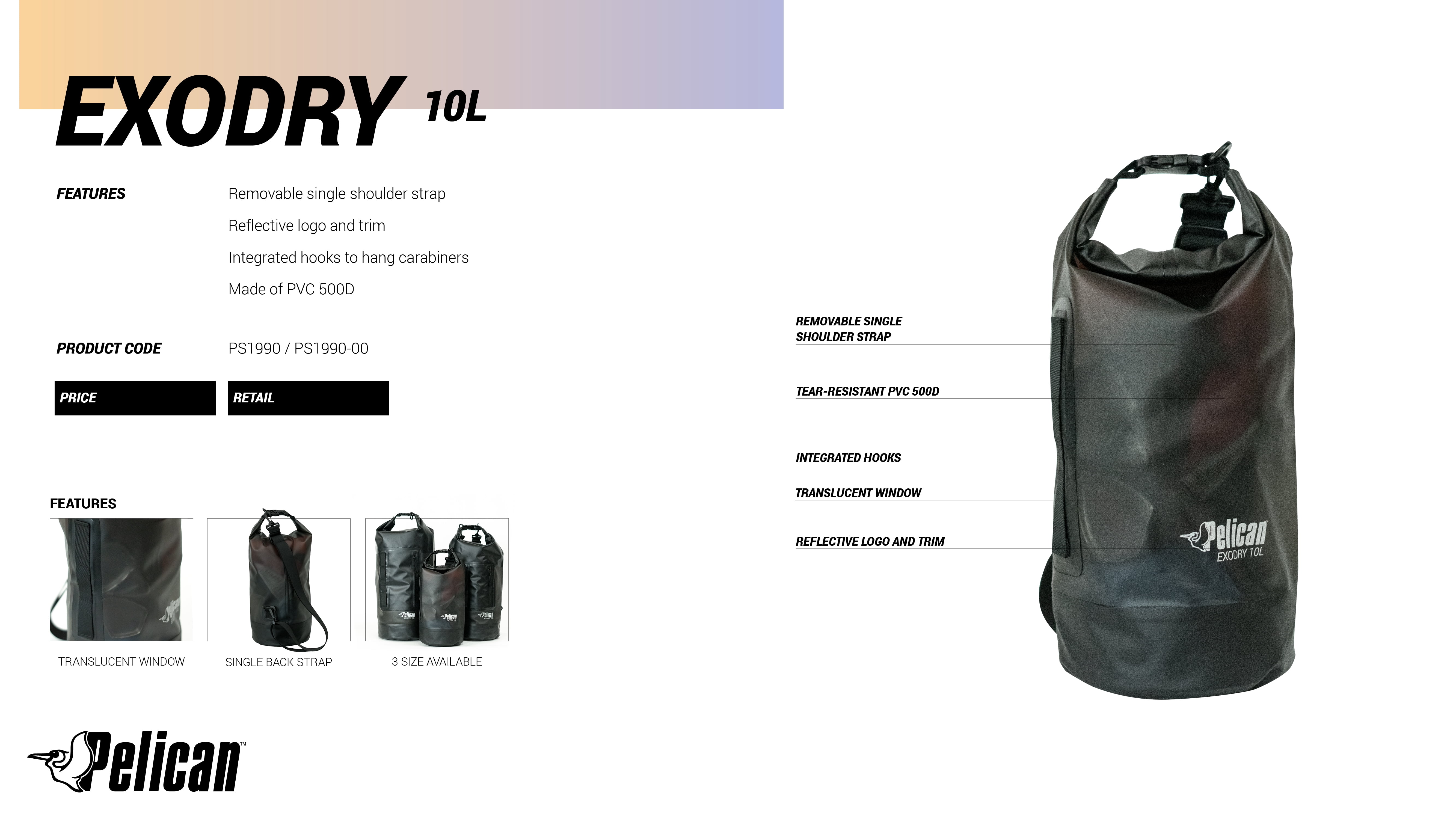 Pelican - Exodry 10L Waterproof Dry Bag