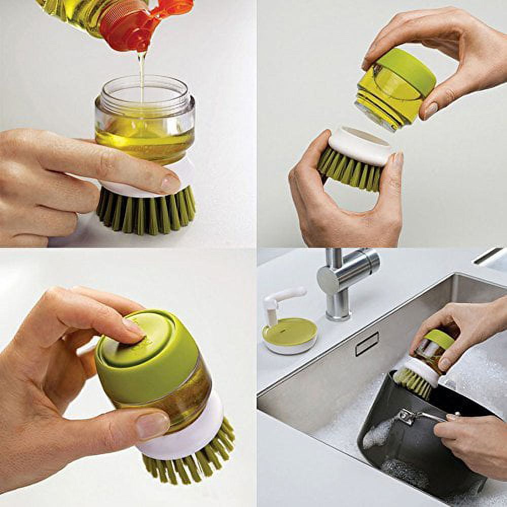 Portable Dish Cleaning Brush With Soap Dispenser and Stand - Green col –  Unyky