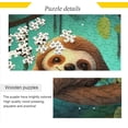 thumbnail image 2 of FREEAMG Cartoon Sloth Green Puzzle 1000 Pieces - Wooden Jigsaw Puzzles for Family Games - Suitable for Teenagers and Adults, 2 of 7