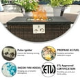 thumbnail image 2 of Fire Pit Table for Outside, 32in Table Top Fire Pit Propane with Lid and Waterproof Cover, 40,000BTU, CSA Safety Certificated, Brown, LJ1105, 2 of 9
