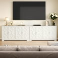 thumbnail image 3 of May in Color White Sideboard Buffet Storage Cabinet with 4 Doors, Adjustable Shelves, Wood Accent, 3 of 6