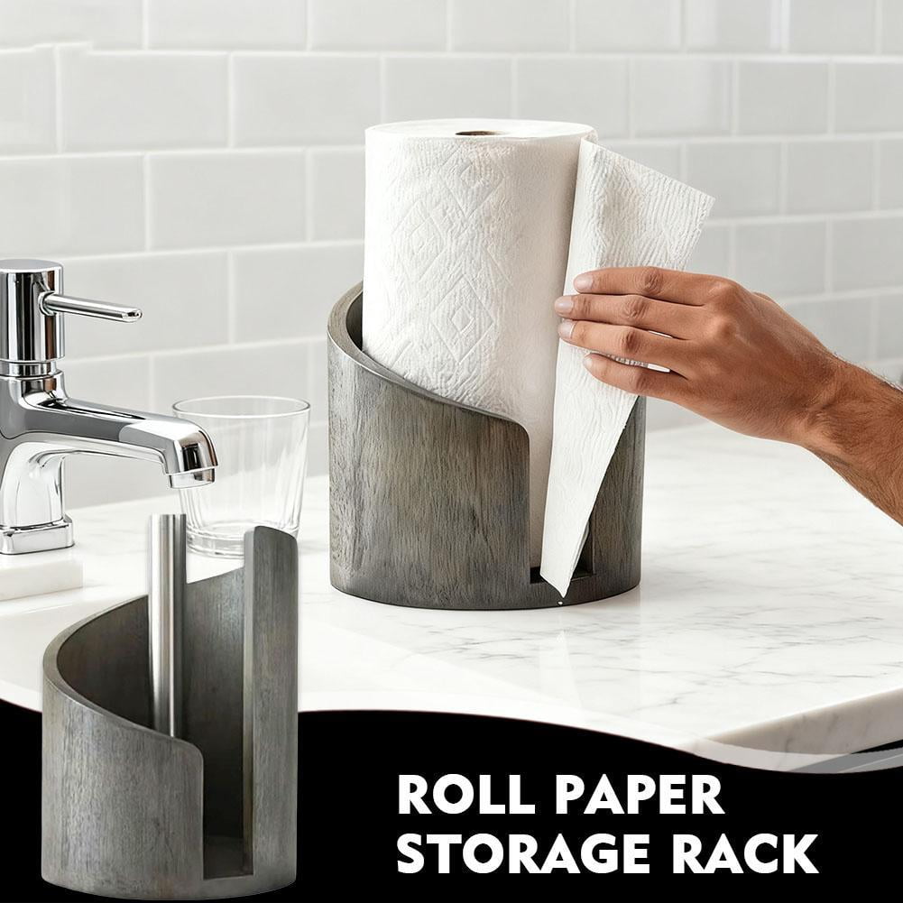 SharkTRUE Wooden Paper Towel Holder,New MountaPaper Towel Holder, Effortless OneHand Tearing, Fits StandardJumbo Rolls, Wooden PaperTowel Holders for Kitchen Roll Organize Dining Table Home Decor