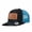 Black and blue, variant on IF I KNEW WHAT I WAS DOING WE WOULD BE DONE BY NOW Letter Leather Patch Embroidered Color Block Trucker Hat Unisex Adjustable Cotton Breathable Fashion Cap for Travel Daily Wear