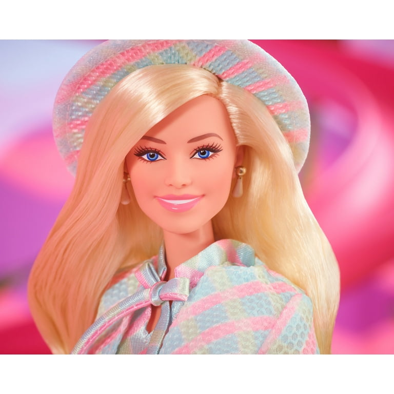 Barbie The Movie Collectible Doll, Margot Robbie as Barbie in Plaid  Matching Set 