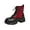 Red, variant on Women's Ankle Boots Print Sole Lace Up Booties Fashion Punk Rock Style Low Heel Footwear for Casual Outings