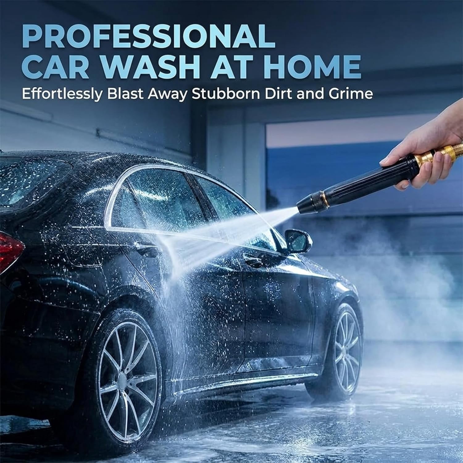 【Starter Pick】High Pressure Hose Nozzle Heavy Duty, Brass Garden Hose Nozzle Direct Jet Stream, Water Hose Nozzle for Car Washing, Patio Cleaning, Watering – 3/4" Standard Fit