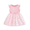 thumbnail image 2 of Bellafa Girls Tulle Dresses Princess Flutter Sleeve Bowknot Tutu Dresses for Toddler Girl 1-7 Years, 2 of 8