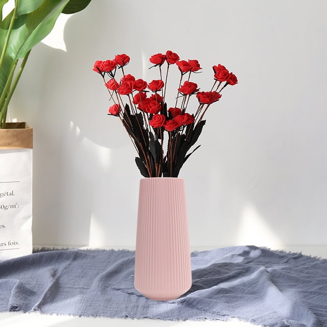 Florero De Origami Organizador Jarrón nórdico de porcelana imitación Arreglo de flores secas simples (Rosa) Likrtyny Libre de BPA