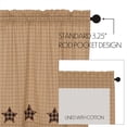 thumbnail image 5 of Primitive Tier Pair Bingham Star Applique Kitchen Cafe Window Curtains TCC Brands, 5 of 9