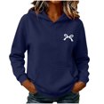 thumbnail image 2 of yillto Womens Lightweight Sweatshirt Hooded Bow Printed Cute Pullover Loose Hoodies Sweatshirts, 2 of 7